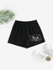Skulls Floral Halloween Mini Shorts M Black