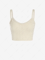 Sleeveless Solid Color Knit Crop Top Light coffee