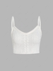 Sleeveless Solid Color Knit Crop Top White