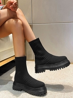 Slip On Platform Stretch Boots