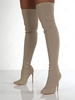 Slip On Stretch Heeled Over-the-knee Boots