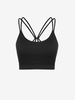 Solid Color Criss Cross Backless Top L Black