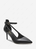 Solid Color Cut Out Ankle Strap Pumps