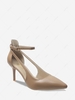 Solid Color Cut Out Ankle Strap Pumps