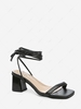 Solid Color Lace-up Chunky Heel Sandals