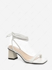 Solid Color Lace-up Chunky Heel Sandals