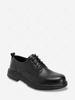 Solid Color Lace Up Faux Leather Shoes