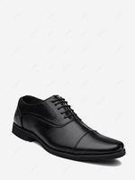 Solid Color Lace-Up Front Business Formal Shoes