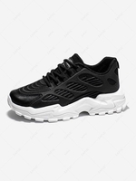 Solid Color Lace-up Front Clunky Sneakers