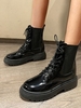 Solid Color Lace Up Front Work Boots