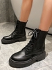 Solid Color Lace Up Front Work Boots
