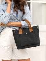 Solid Color Large Capacity Canvas Tote Bag