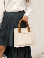 Solid Color Large Capacity Canvas Tote Bag