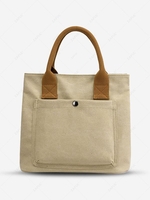 Solid Color Large Capacity Canvas Tote Bag