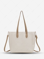 Solid Color Large Capacity Handle Crossbody Bag