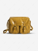 Solid Color Large Capacity Retro Crossbody Bag