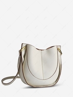 Solid Color Large Capacity Textured Shoulder Bag