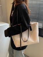 Solid Color Large Capacity Tote Bag