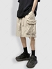 Solid Color Large Pocket Design Cargo Shorts Xl Light yellow