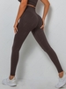 Solid Color Lift Butt Sports Yoga Leggings S Deep coffee