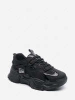 Solid Color Mesh Panel Chunky Sneakers