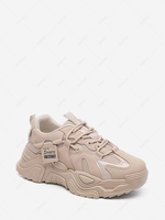 Solid Color Mesh Panel Chunky Sneakers