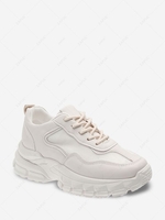 Solid Color Mesh Spliced Breathable Height Increasing Shoes