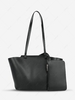 Solid Color Minimalist Tote Bag with Coin Purse