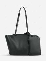 Solid Color Minimalist Tote Bag with Coin Purse