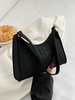 Solid Color Minimalist Zipper Felt Embossed Shoulder Bag