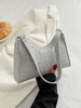 Solid Color Minimalist Zipper Felt Embossed Shoulder Bag