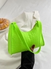 Solid Color Minimalist Zipper Felt Embossed Shoulder Bag