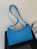 Solid Color Minimalist Zipper Felt Embossed Shoulder Bag