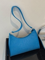 Solid Color Minimalist Zipper Felt Embossed Shoulder Bag