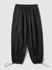 Solid Color Multi-pocket Cargo Techwear Pants Xl Black