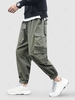 Solid Color Multi-pocket Design Jogger Cargo Pants Xl Army green