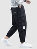 Solid Color Multi-pocket Design Jogger Cargo Pants Xl Black