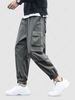 Solid Color Multi-pocket Design Jogger Cargo Pants Xl Gray