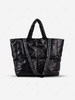 Solid Color Padded Down Tote Bag