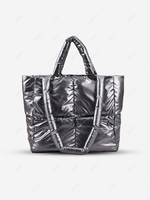 Solid Color Padded Down Tote Bag