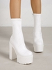 Solid Color Platforme High Heel Zip Boots