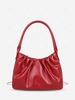 Solid Color Pleated Chain Tote Bag