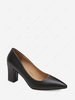 Solid Color Point Toe Chunky Heel Pumps