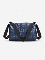 Solid Color Quilted Puffer Crossbody Bag