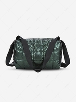 Solid Color Quilted Puffer Crossbody Bag