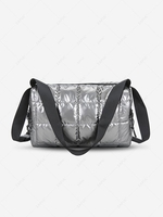 Solid Color Quilted Puffer Crossbody Bag
