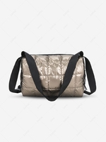 Solid Color Quilted Puffer Crossbody Bag