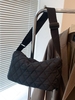 Solid Color Quilted Shoulder Bag