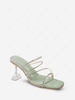 Solid Color Rhinestone Decoration Thin Straps Sandals