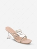 Solid Color Rhinestone Decoration Thin Straps Sandals